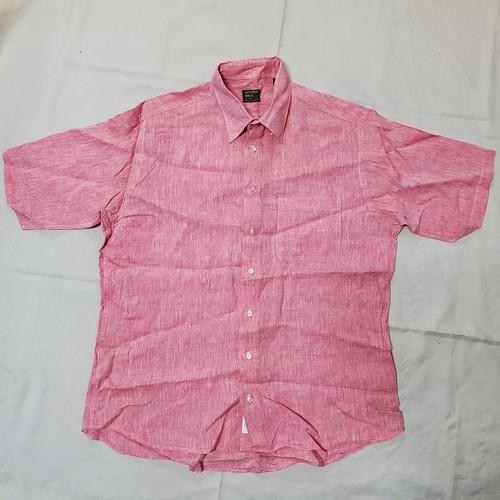 Gitman Bros VINTAGE Linen Blend Shirt Mens Large Short Sleeve Casual USA - Picture 2 of 10