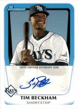 2010 Bowman #BPA-TB Tim Beckham Prospect Autograph Tampa Bay Rays