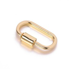 4PCS Gold Plated Brass Screw Clasp Closure Connector Carabiner Rectangle GBF116