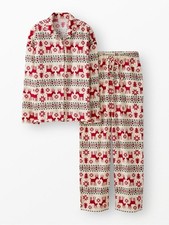 Hanna Andersson Holiday Flannel Pajama Set Two Piece Dear Deer Cotton Size XL