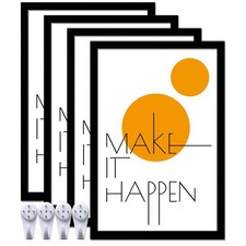 12x18 Picture Frame Set of 4 Black Wall Mount Poster Photo Frames for Gallery