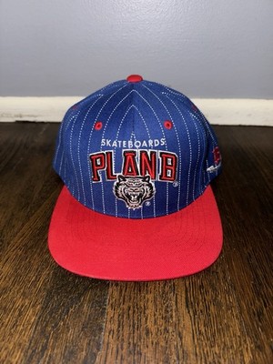 Plan B Skateboards Hat Cap Snapback Blue White Red Embroidered Logo Tiger Stripe