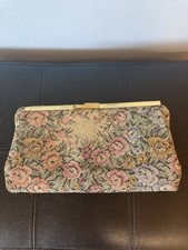Vintage Floral Tapestry Fold Over Clutch Bag, Clean Inside est 1960s-1970s 