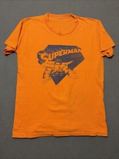 1978 Superman Movie Shirt M L Christopher Reeve Orange Tee Rare Repair VTG
