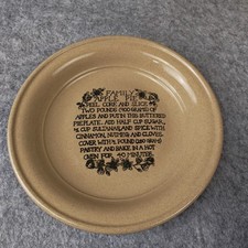 Vintage Moira English Farmhouse Stoneware 'Family Apple Pie' Plate. Cooking dish