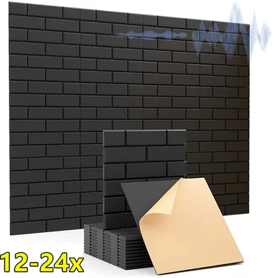 ZREE 24x Soundproof Wall Panels Self-adhesive Acoustic Panels Noise Insulation Tiles