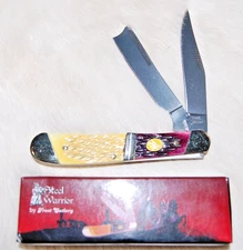 Steel Warrior Bone Handle Razor Trapper Folding Pocket Knife - NEW