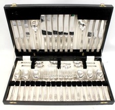 38pcs Vtg SHEFFIELD MAJESTIC Stainless Steel Cutlery Service For 6x CASED - M18