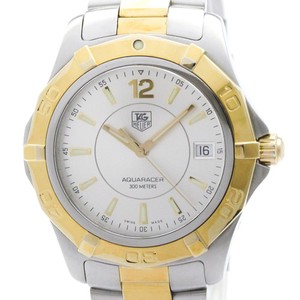 Authentic TAG HEUER Aquaracer Gold Plated Quartz Watch WAF1120 Polished BF595545