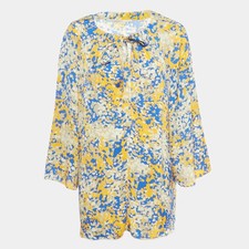 Stella McCartney Blue TopsYellow Printed Crepe Tunic L