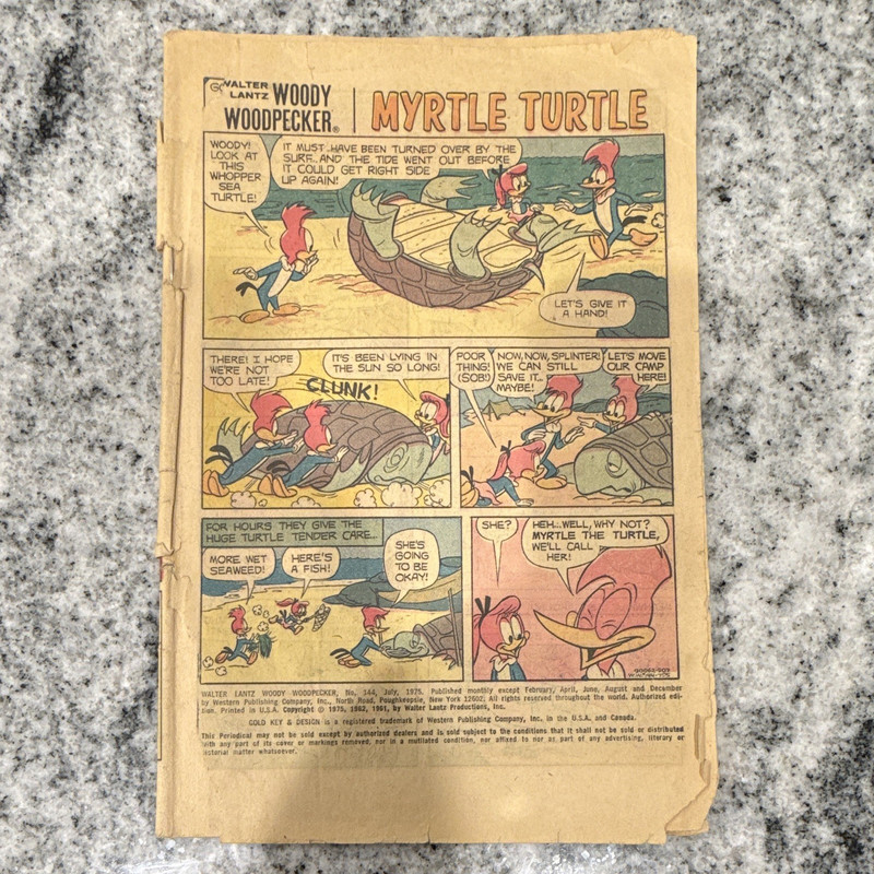 Walter Lantz Woody Woodpecker #144 Myrtle Turtle 1975 Cloth Patch Mail-In Ad