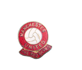 Manchester United The Red Devils Gomm Ball Football Enamel Badge
