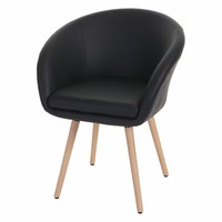 Esszimmerstuhl Vaasa T633, Stuhl, Retro 50Er Jahre Design Kunstleder, Schwarz