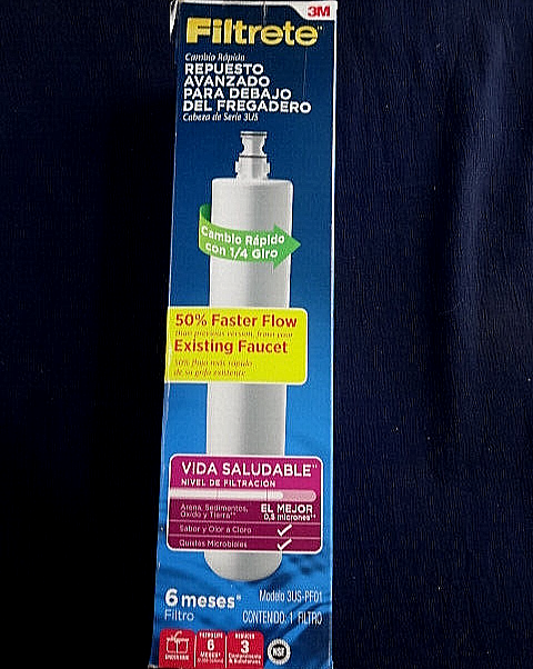 Recambio De Filtro De Agua 3M Filtrete Para Sistema Bajo Fregadero, Modelo 3US-PF01