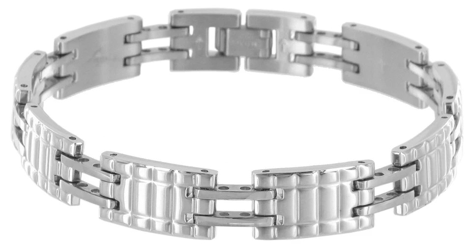 Pulsera Rochet Hombre Roma Acero Inoxidable Eslabón de Cadena Acanalado 8 5/8" Foto 3 de 4