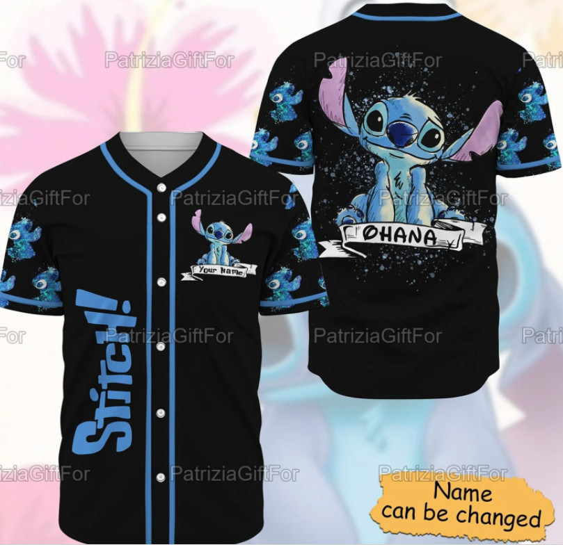 Personalized Stitch 3D BASEBALL JERSEY SHIRT Father Day Gift All Over Print