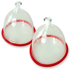 Replacement Pair Breast Cups and Quick-Disconnect Fitting for LeLuv Vacuum Pump