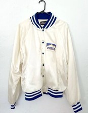 Vintage 1980 s Satin Anheuser Busch Beer Bomber Varsity Jacket Large USA made