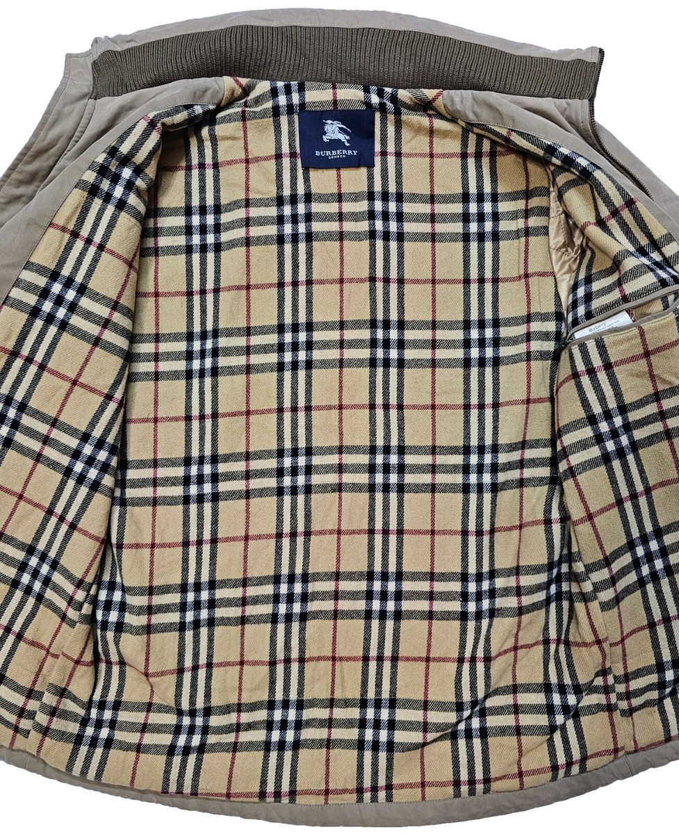 Burberry London Jacket Men's Beige Cotton Bomber Jacket Wool