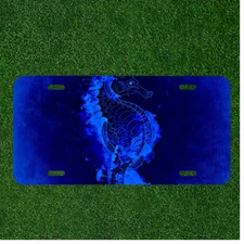 Custom Personalized License Plate Auto Tag With Blue Dragon Horse Design Art