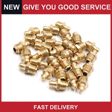 Universal M10 x 1 Thread Brass Straight Grease Zerk Nipple Fitting Pack of 30
