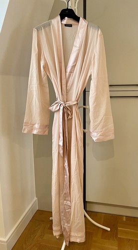 Myla  SILK M London Lilith semi-sheer pink georgette long belted robe