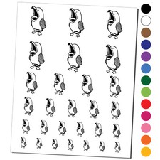 Noisy Seagull Bird with Mouth Agape Temporary Tattoo Water Resistant Set