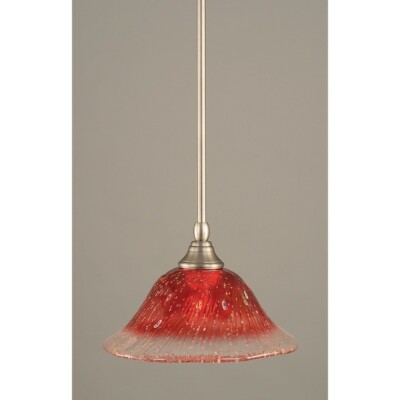 Toltec Lighting Stem Mini Pendant, 10' Raspberry Crystal Glass - 23-BN-736