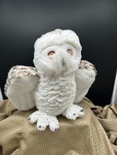 "Búho de nieve realista Wild Republic 11"" peluche blanco marrón manchado animal de peluche"