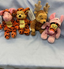 The Disney Store Winnie The Pooh  Friends Mini Bean Bag 8   Plush Halloween Lot