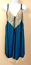 Vtg. Shirley of Hollywood Blue Lace Chemise Size 2XL Style SS623 Excellent Read