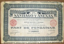 Bono francés Mining Comp. Fundadores Santiago Y Anexas con todo golpe. 1925 sin cancelar