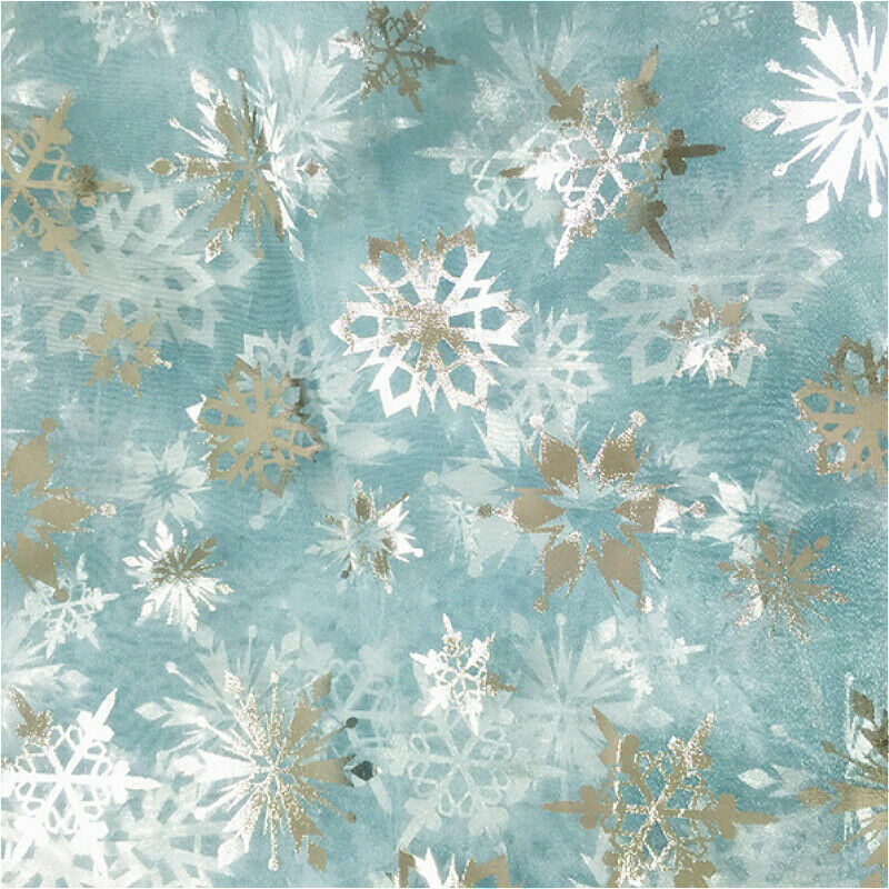 GORGECRAFT Organza-Stoff Mit Schneeflocken, 2,7m X 1,7m – Glänzender Tüll Für Weihnachtsdeko, Hochzeit, Geschenke