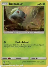 POKEMON CARD HOLO BULBASAUR 1/18 NO 001 SEED POKEMON TCG CCG