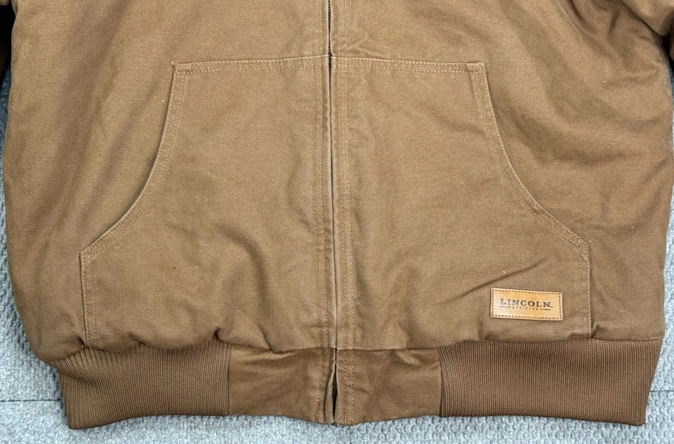Chaqueta de lona con capucha aislante cremallera completa Lincoln Oufitters para hombre talla L regular Foto 2 de 4