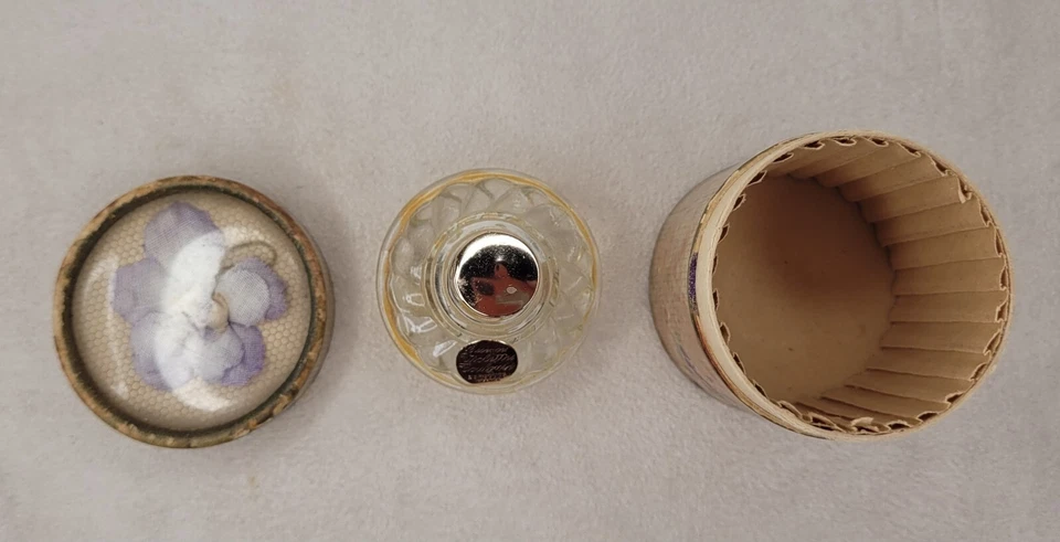 Berdoues violette de toulouse boite et BOUTEILLE PARFUM VIDE verre - Photo 3/4