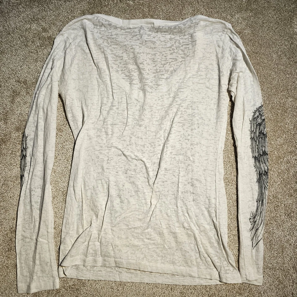 Vintage Y2k Asphalt Angel See Thru  Size M Biker T-shirt Grunge 2000s Harley Emo - Image 2 of 4