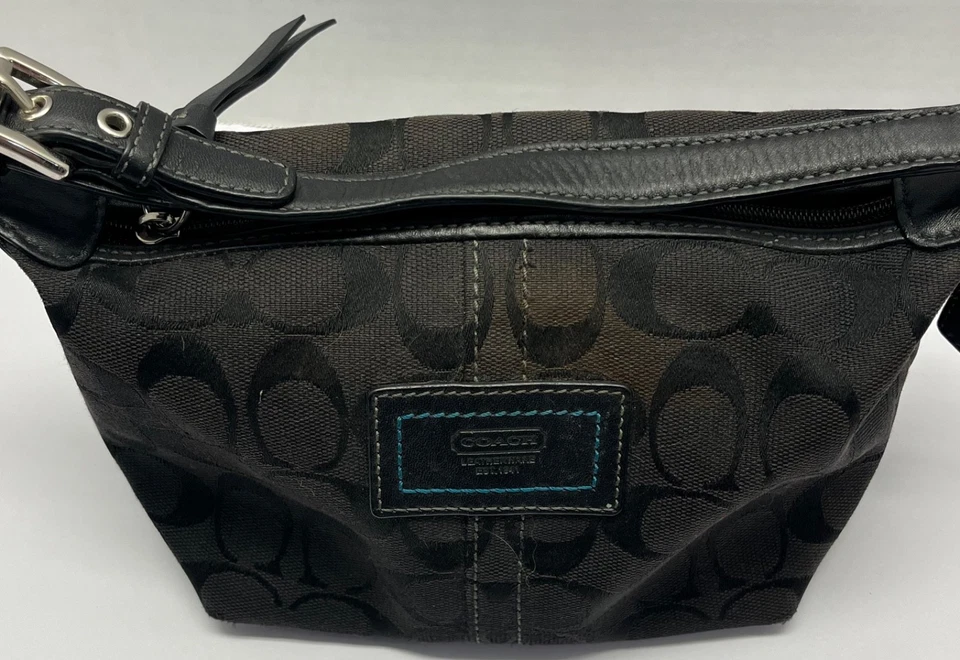 COACH Black Signature Hobo Baguette SoHo Hampton Y2K Mini Bag Purse - Image 2 of 4