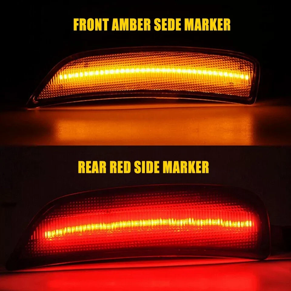 Front+Rear Smoked Lens Amber+Red Marker Side Lamp 2016-2022 For Mazda MX-5 Miata - Image 4 of 4