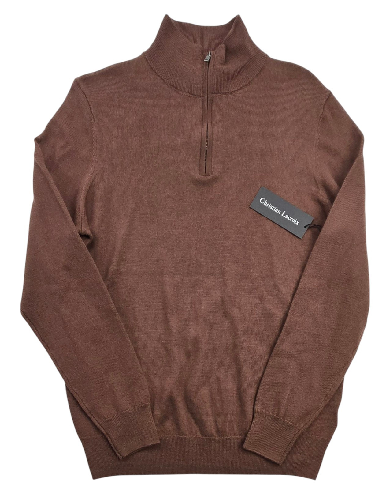 Christian LaCroix Extra Fine Merino Wool 1/4-Zip Men's Brown