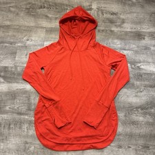 Athleta Uptempo Hoodie. Red/Orange Lightweight Drawstring Thumbholes Sz. XS