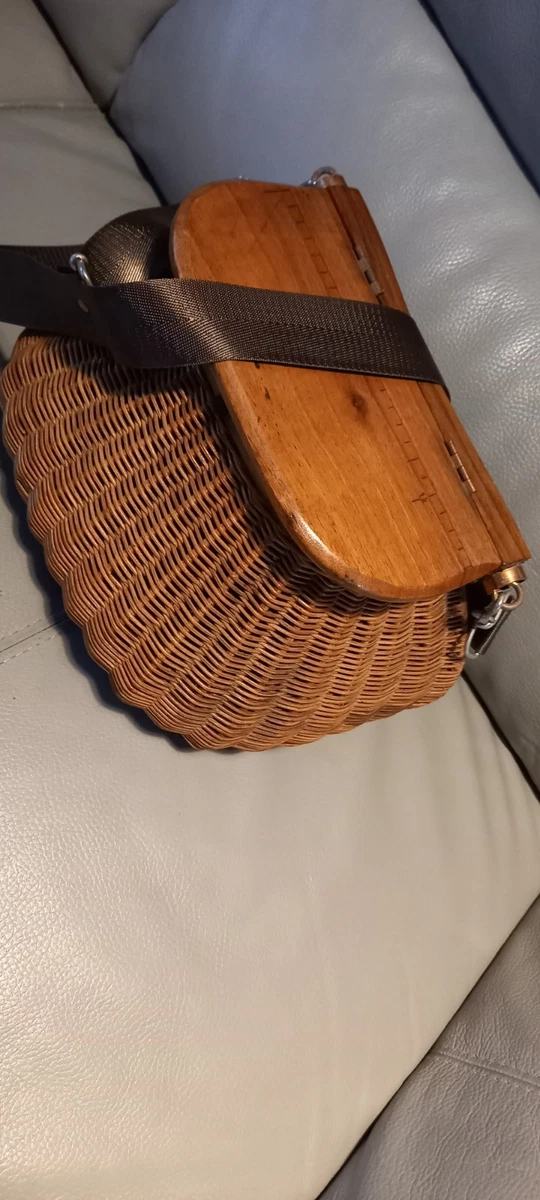 Panier Vintage En Osier Tressé Avec Couvercle – Panier De Pêche, Fabrication Française