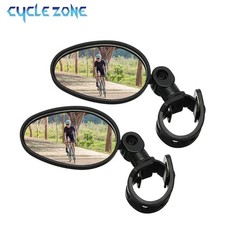 2Pcs Bike Mirror Rotaty Round MTB Road Handlebar Bicycle Rear View Glass Cycling