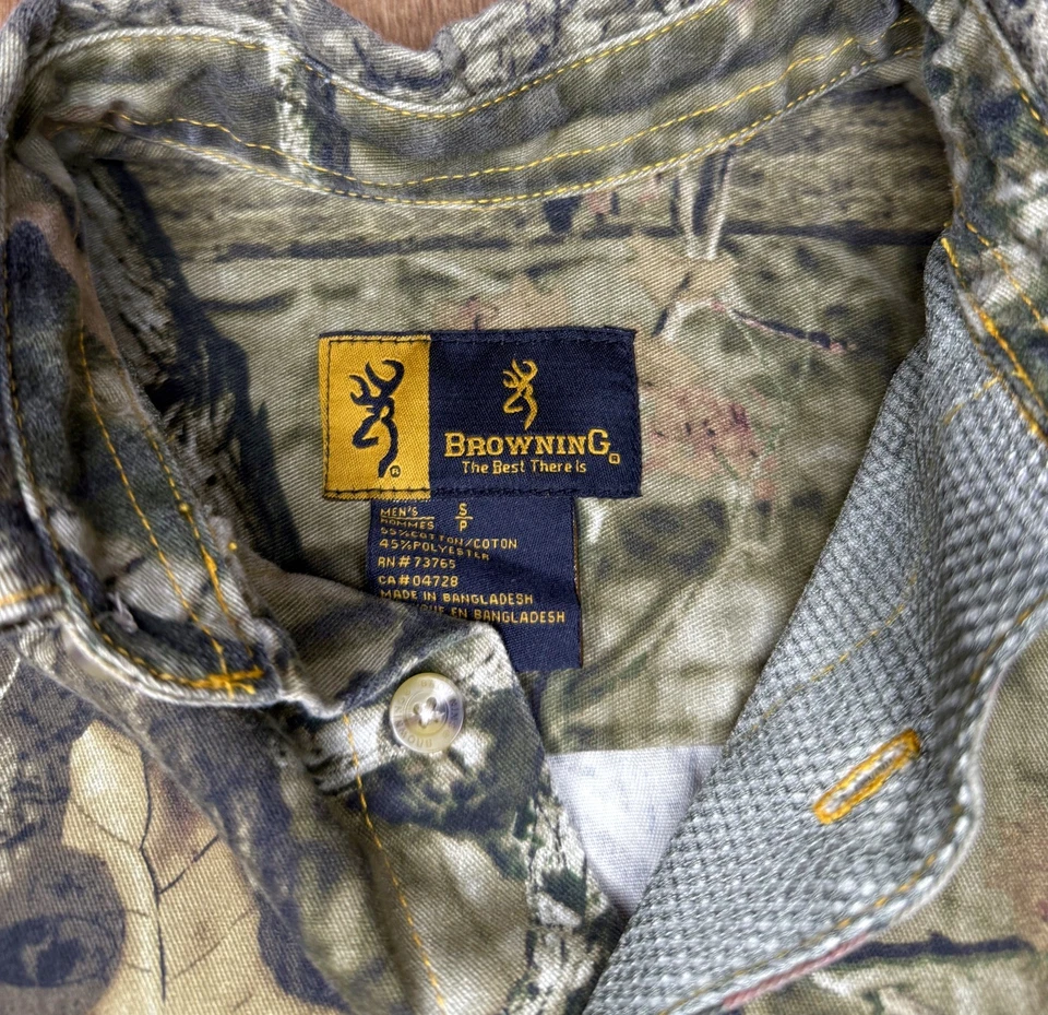 Browning рубашка мужская S Mossy Oak камуфляж длинным рукавом на пуговицах фланель охоты - Изображение 2 из 4