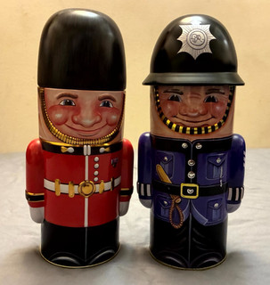2x Collectable Souvenir Decorative Tins British Guardsman & Policeman