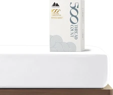 Mayfair Linen 100% Cotton Queen Fitted Sheet Only - 500 Thread Count Cotton Fitt