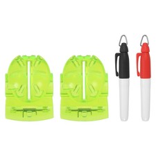 1 Set 2.4" Golf Ball Line Marker Tool Alignment with 2 Marker Pens, Light Green