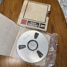SCOTCH 3M 10.5" x 1/2" Metal Reel to Reel 3 Window Silver 6 Screw NOS Magnetic