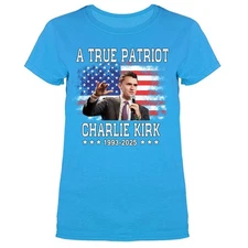 Charlie Kirk True Patriot Memorial US Flag Women's T-shirt