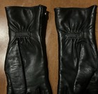 MICHAEL MICHAEL KORS Black Leather Gloves Quilted Sz 6.5 Cashmere Wool Lined — photo 7